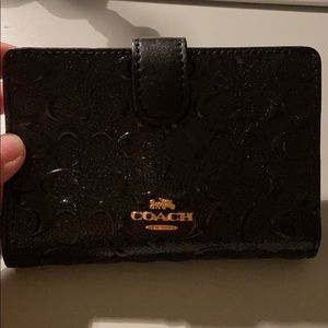 Coach black sparkle French wallet